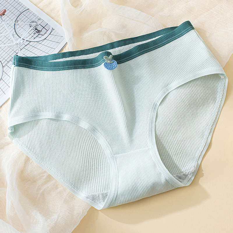 Fábrica al por mayor ropa interior de verano de las mujeres de algodón antibacteriano transpirable ropa interior de niña delgada sin costuras de cintura media triángulo ropa interior de mujer