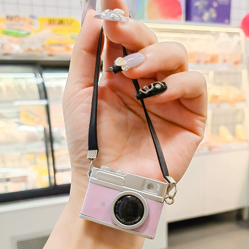 Cotton flashing doll, straps, retro small camera, keychain, makes sounds
