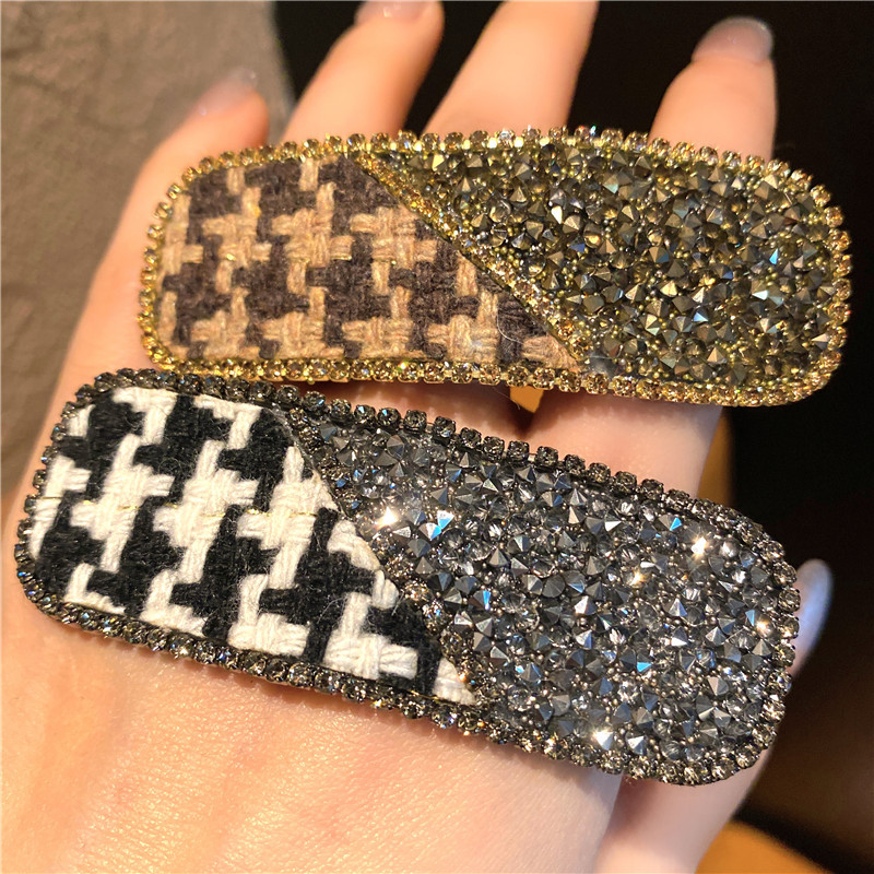 Women's Simple Style Houndstooth Rhinestone Inlay Rhinestones Hair Clip display picture 6