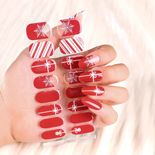 新款圣诞款半固化凝胶指甲贴亚马逊uv光疗半烤指甲贴纸厂家直销