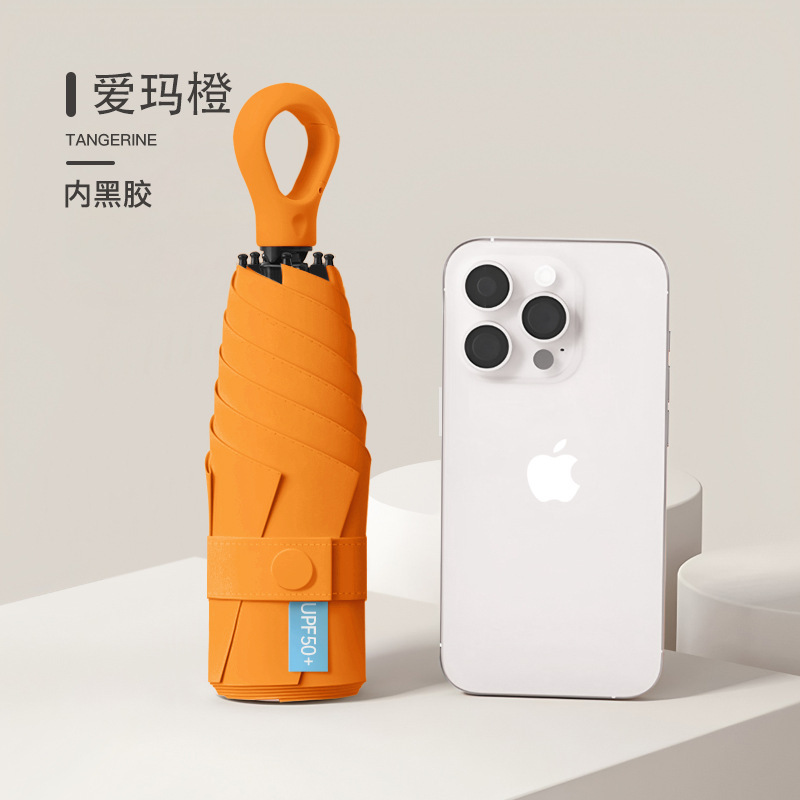 ポータブル 50% off 傘リングバックルハンドル晴雨兼用カプセル傘黒接着剤日焼け止めと UV 保護女性の日傘卸売|undefined