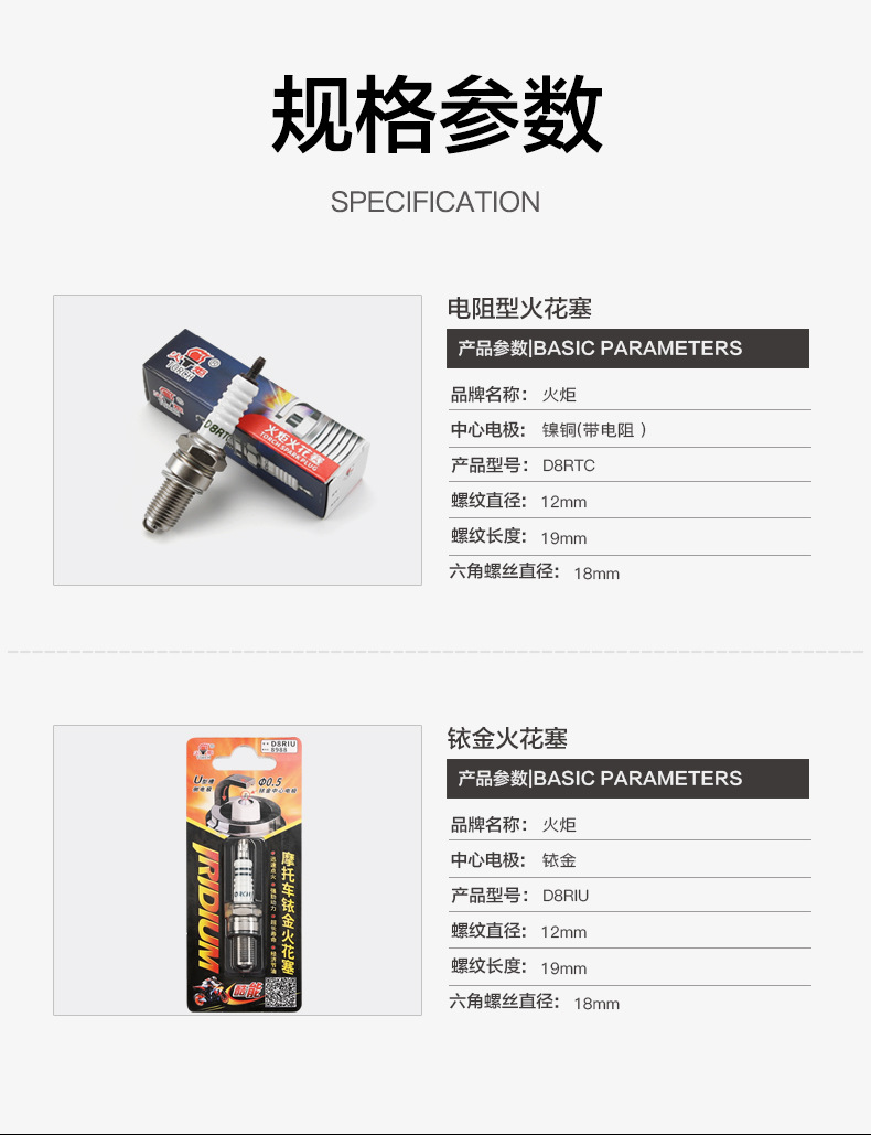 Haojue Prince Hj125-8C/8E/8F/8K/8T/8U/8R/S/V/L/Q/X/W/Y Motorcycle Spark Plug
