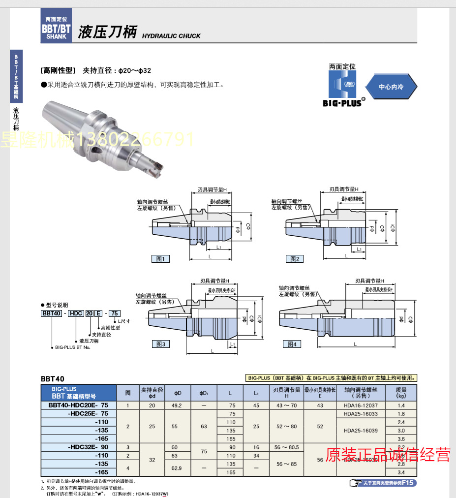 BIG液压刀柄大昭和液压刀柄HSK-A63-HDC20-120拍前咨询