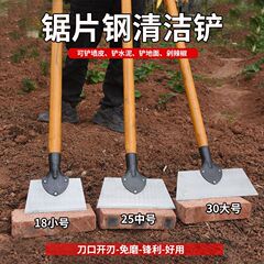 壁面の清潔なシャベルは鋭くて地面をきれいにしてシャベルをきれいにします。