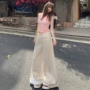 夏季宽松拖地显瘦牛仔裤