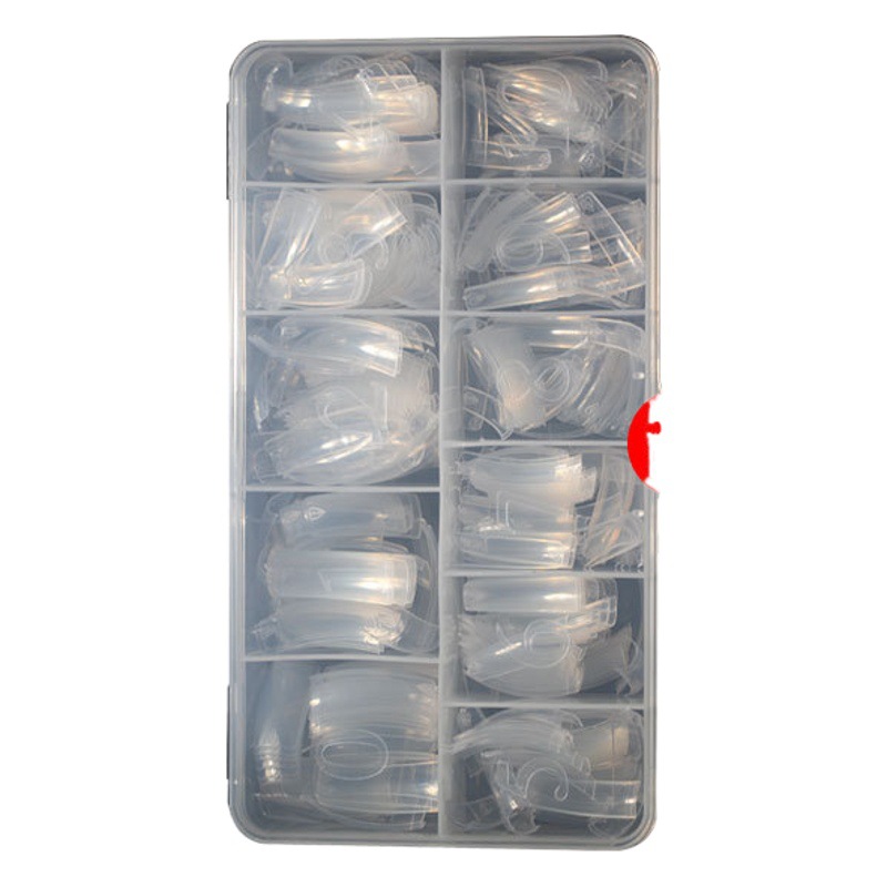 Tabletas de uñas de media pasta transfronterizas 550 piezas en caja Color natural Tabletas de uñas francesas Parche ligero Tabletas de uñas postizas al por mayor