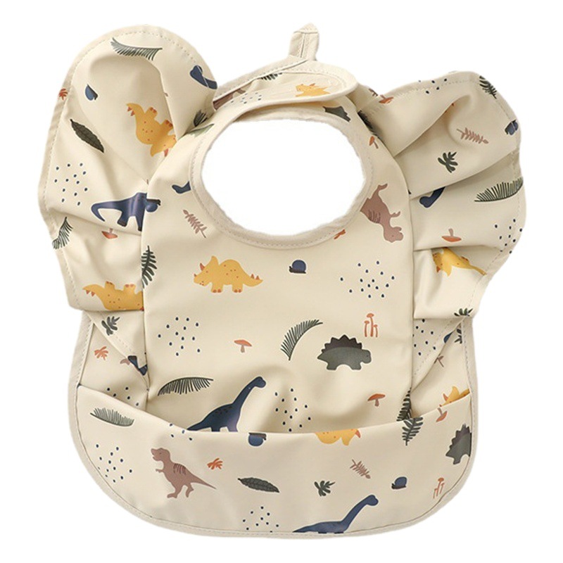 Manga de vuelo danés bebé alimentos babero alas de Ángel babero pu impermeable bebé babero alimentación ins babero