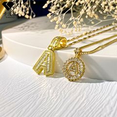 クロスボーダーホットスタイルフルダイヤモンド氷砂糖26英字ネックレスレディースニッチハイエンドヨーロッパとアメリカのAmazon TKジュエリー