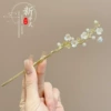 79# Pearl Flower Vine Hairpin-Gold@