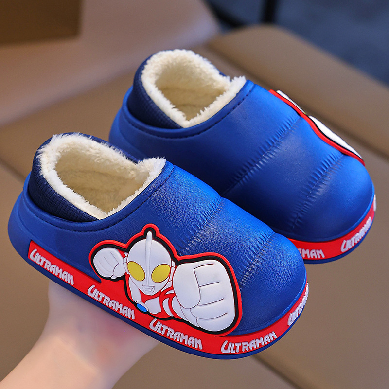 Altman zapatillas de algodón para niños de invierno para niños cálidos con cubierta de algodón impermeable para niños mayores zapatos de algodón de talón