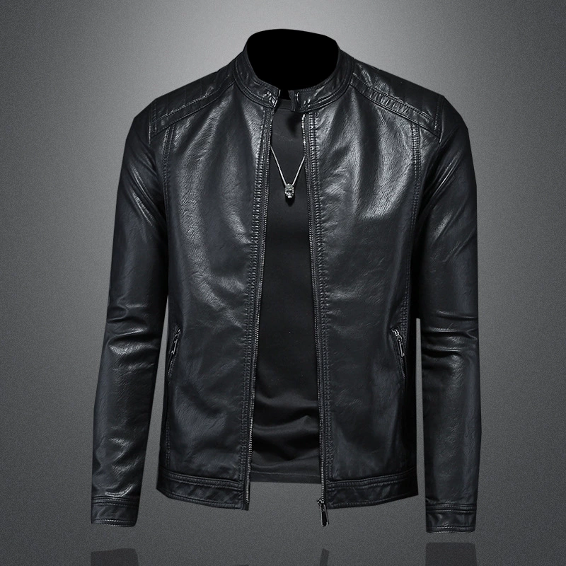 Кожаная куртка Marvel Venom для мотоцикла, мужская весенняя новая модная тонкая повседневная кожаная куртка с воротником-стойкой, повседневная короткая куртка