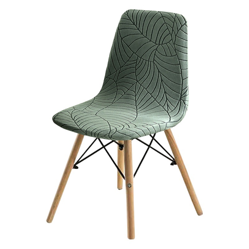 Amazon transfronterizo hoja jacquard Eames silla elástica cubierta nórdica moderna minimalista mesa de comedor silla cubierta