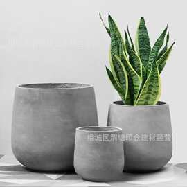 厂家批发圆形水泥花盆酒杯镁泥花盆大号客厅室外庭院绿植盆栽泥盆