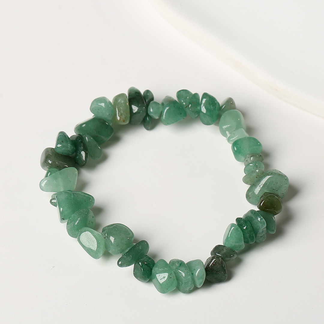 Pulsera de anillo único de piedra de cuartil natural irregular pulsera de cuerda elástica de piedra original estilo fresco simple y versátil