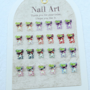 Factory Customized Nail Art Jewelry Black Tide Glasses Pacifier Nail Art Earrings Resin Accessories Nail Art DIY Accessories Customization
