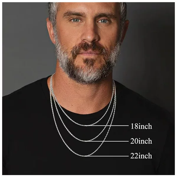 New Men's European and American Stainless Steel Silver Rope Twist Chain Necklace Simple Twist Chain Fashion Daily All-match Jewelry