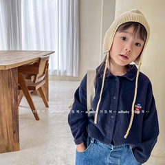 2024 Spring New Children's Clothing Children's Spring Wear Korean Style Corduroy Embroidered Shirt Women's Children's Shirt 122507