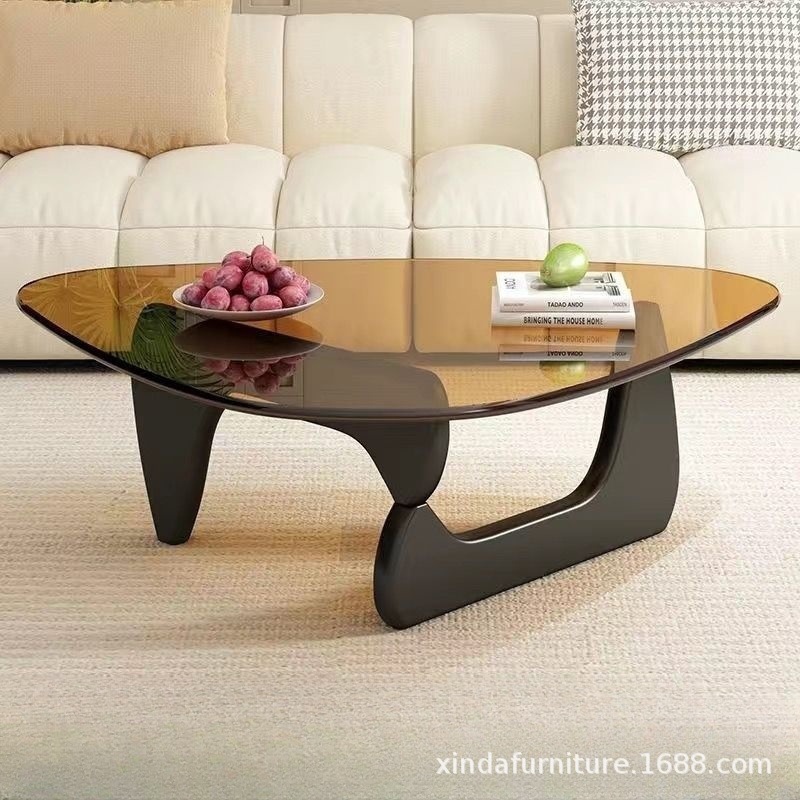 Brown glass + black legs