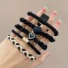 Black hair rope, box, wide color palette, 5 pieces