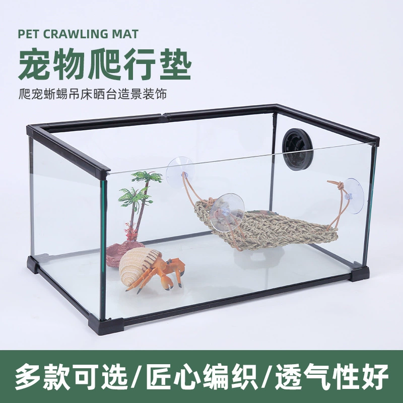 Соломенный питомец подушка для лазания питомца ящерица гамак морской травы плетеный подушка для домашних животных Коробка для кормления с присосками