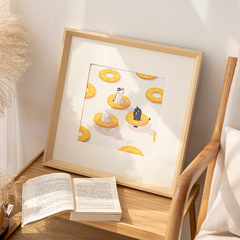 Square wood frame for Chinese painting and calligraphy, wall-mounted, customizable size, outer frame for paintings and scrolls