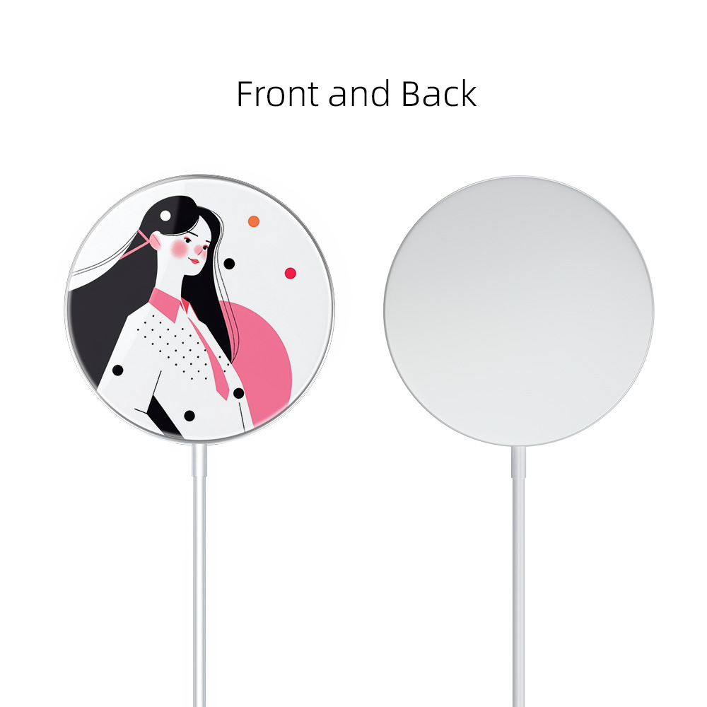 Cargador inalámbrico de transferencia térmica directa de fábrica adecuado para Apple 12 series personalizado sublimación cargador inalámbrico