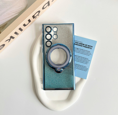 Applicable for Samsung S23 Ultra phone case, glitter 360 ring Samsung S24 anti-drop A34 protective cover A54