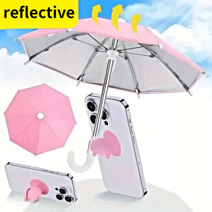 New Mini Motorcycle Umbrella Art Decoration Mobile Phone Sunshade Toy Rainproof Takeaway Rider Meal Delivery Artifact