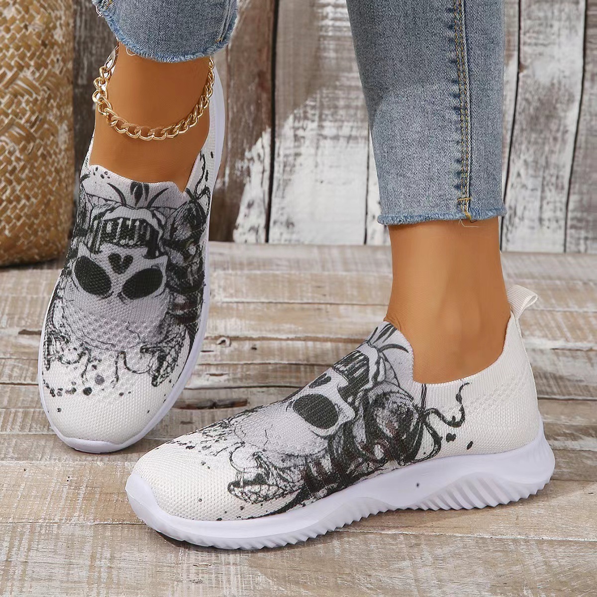 Damen Basketballschuhe Tennisschuhe Wanderschuhe Sneakers Canvas Gummisohle Leicht zu reinigendes Schuhwerk_voghion.com