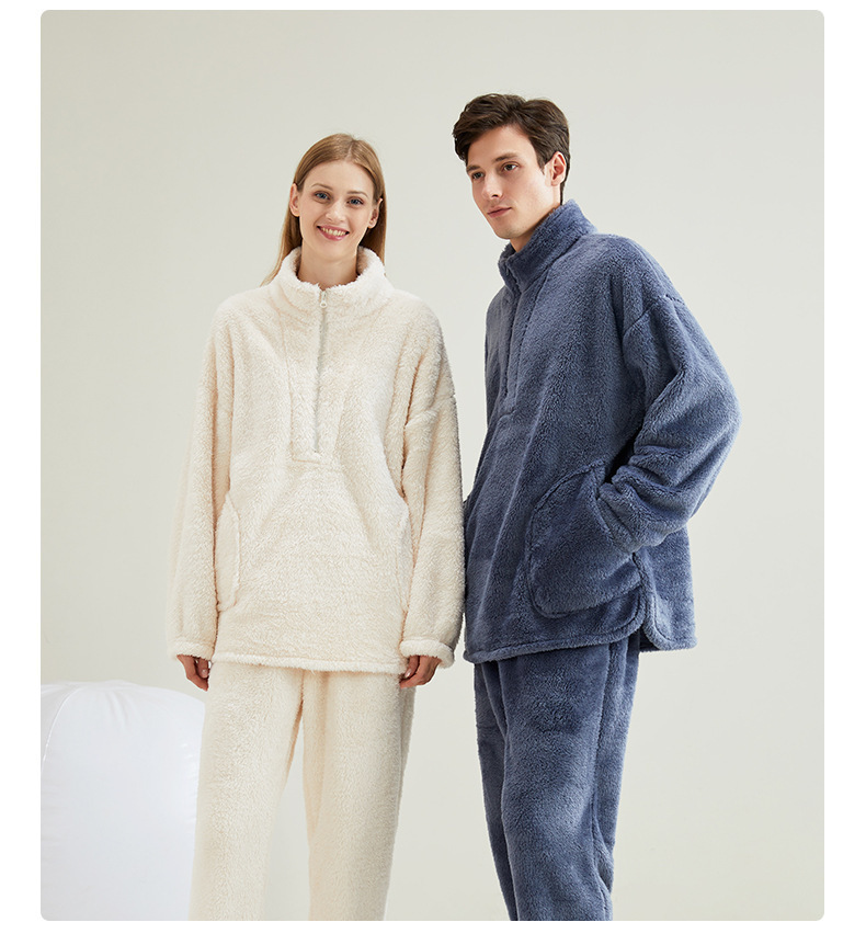 GraceChic GraceChic 2024 New Couple Coral Fleece Pajama Plus Size European And American Cross-Border Christmas Homewear Set_voghion.com