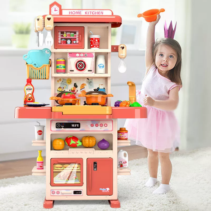 Kitchen playset toy, realistic family set, 85–108 cm, lights, water spray, 3+ years