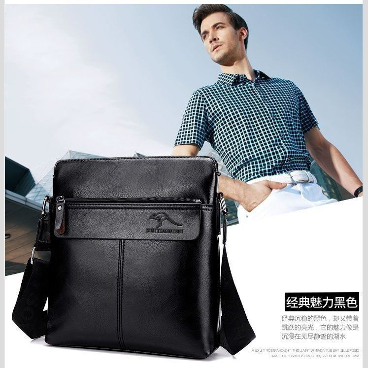 Men's Shoulder Bag, Large Capacity Men's Bag, Business Commuter Backpack, Casual Business Multi-Pocket Crossbody Bag, Leather Goods