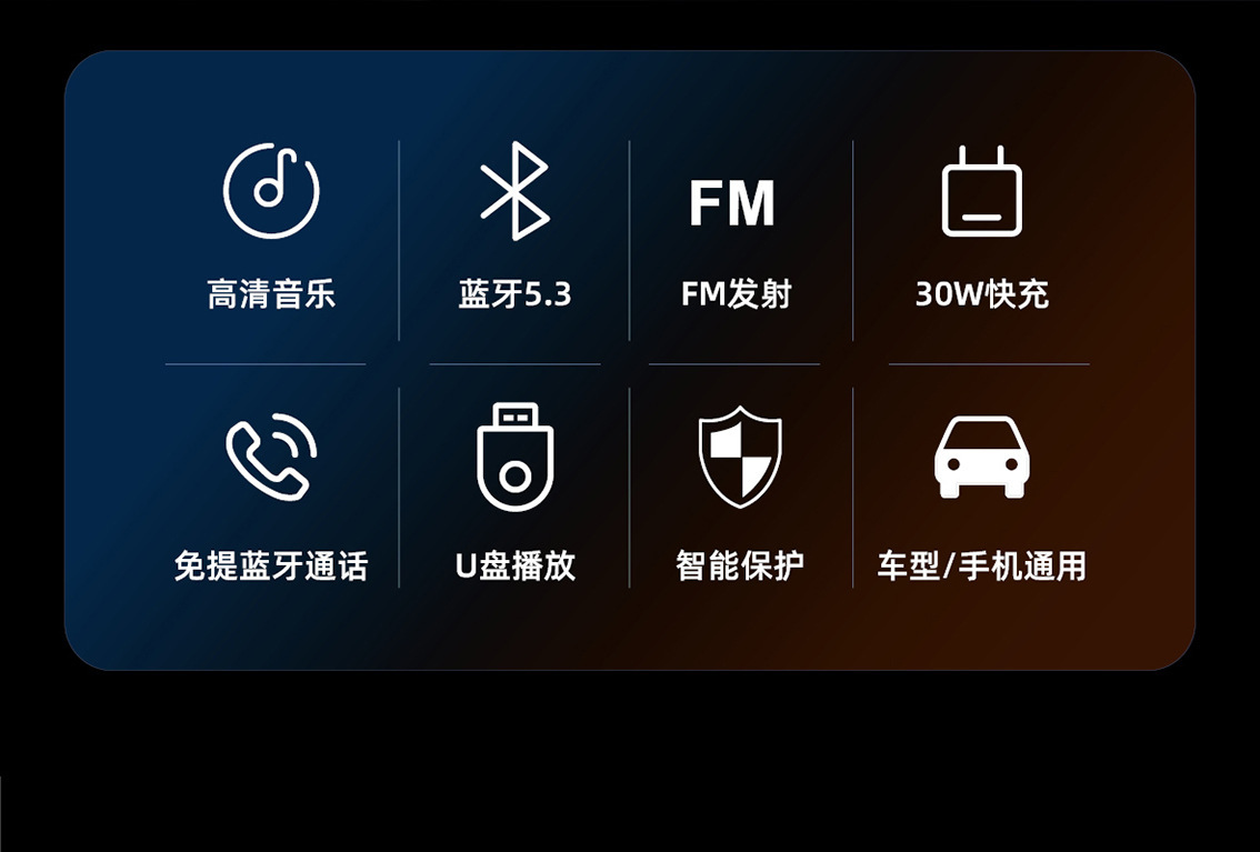 PD30W Fast Charge Car Bluetooth Receiver MP3 Player FM Transmitter Charger