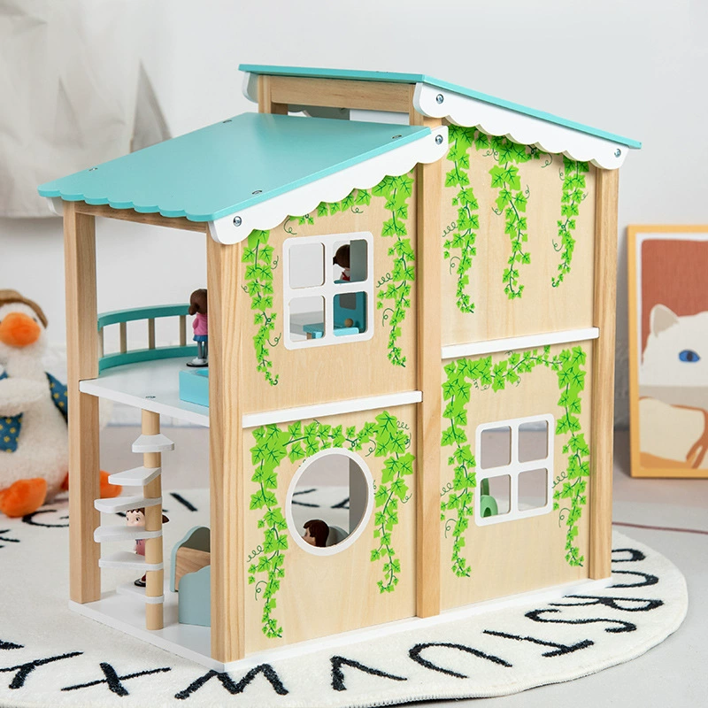 Деревянный домик для куклы принцессы, семейный реалистичный двухуровневый особняк, игрушка для спальни