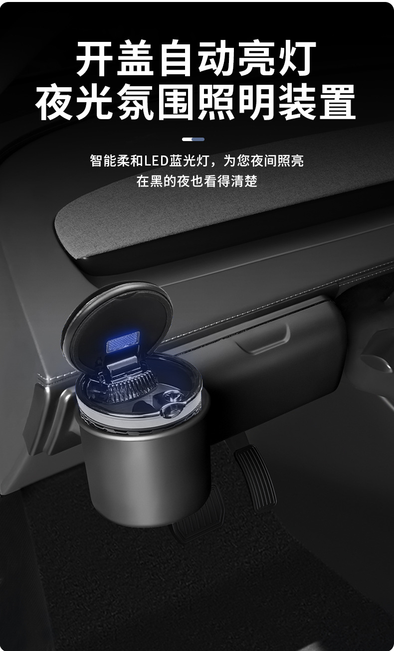 Suitable for the New Tesla Model Yl/Y Car Ashtray with Lid, Convenient Storage Glasses Case Wholesale
