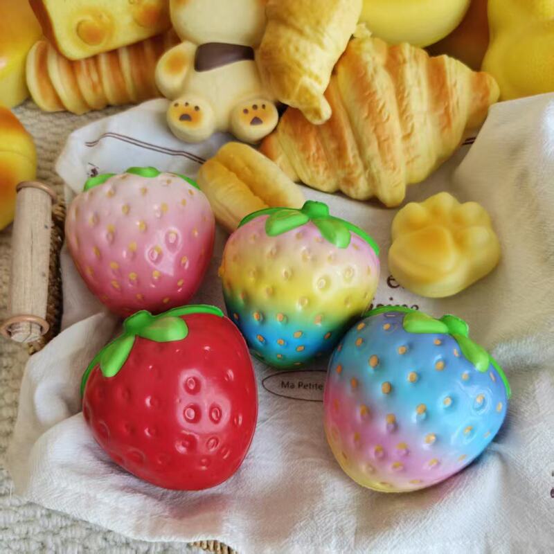 Cross-border bestseller: New strawberry slow-rebound toy, realistic stress-relief toy, squeeze toy, educational grasping toy for children Cross-border bestseller: New strawberry slow-rebound toy, realistic stress-relief toy, squeeze toy, educational grasping toy for children