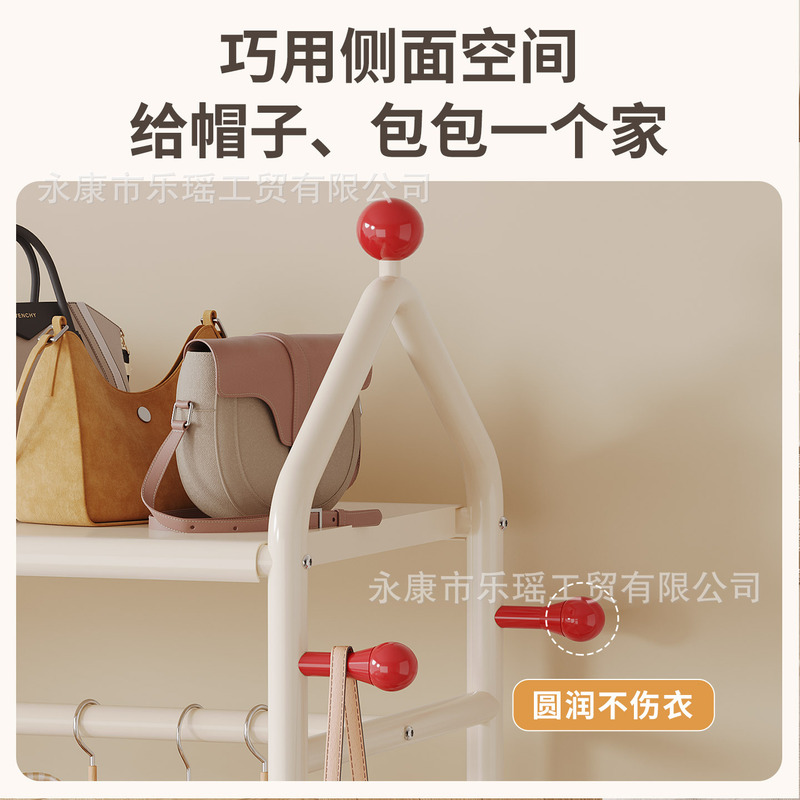 挂衣架家用卧室落地简易衣帽架可移动加粗晾衣架置挂包衣服收纳架|undefined