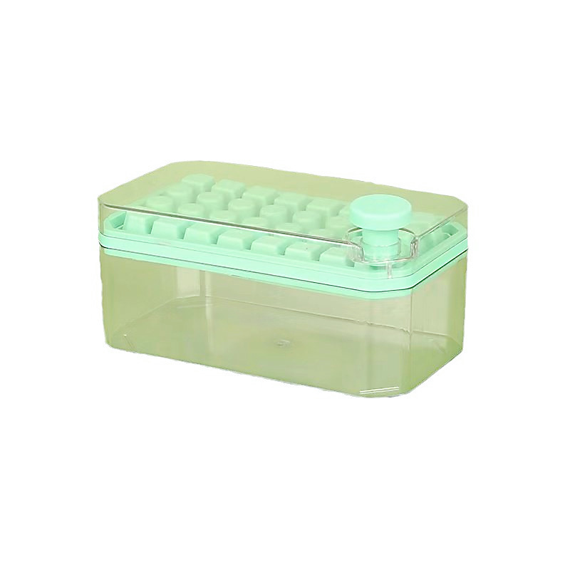 Presionando bandeja de hielo de doble capa de grado alimenticio máquina de hielo caja de hielo refrigerador cubo de hielo artefacto molde de silicona con tapa hogar