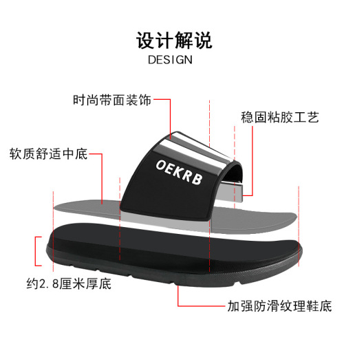 Korean style new slippers for men, summer couples can wear thick-soled non-slip wear-resistant fashion sandals and slippers for women wholesale