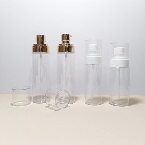Electroplated double-step spray bottle push-type 50ml500ml PET white plastic lotion filling bottle