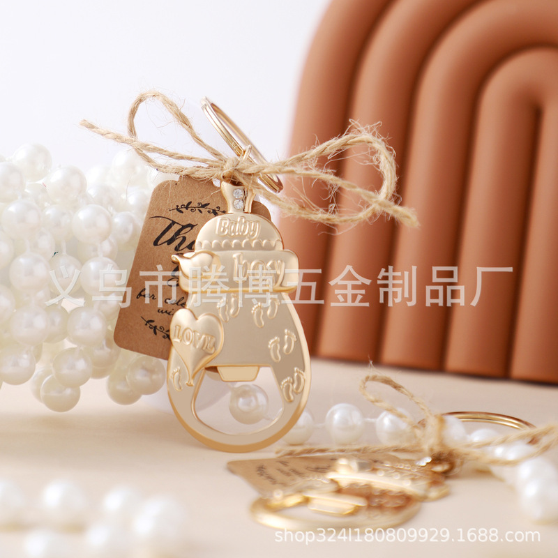 Amazon Cross-border E-commerce Boy Bottle Opener Keychain Baby Birthday Party Wedding Gift