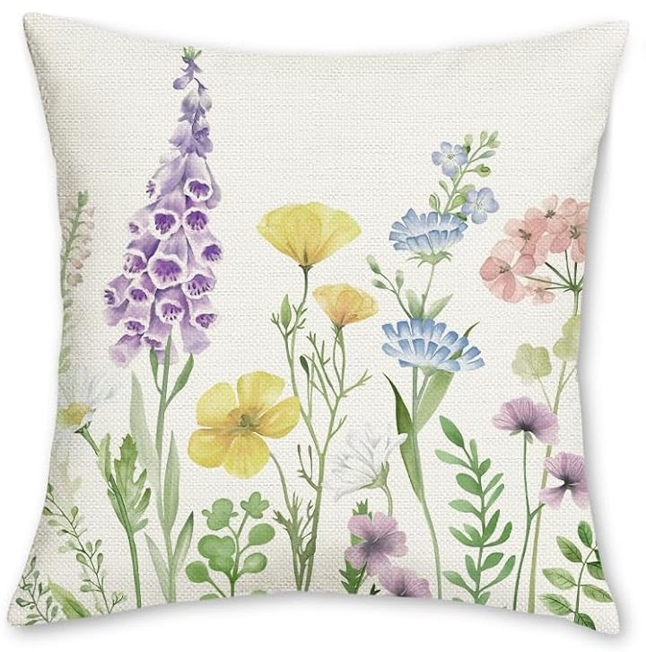 2023 transfronterizos flores de verano almohada de abrazo Amazon lino letras impresión cojín de dormitorio