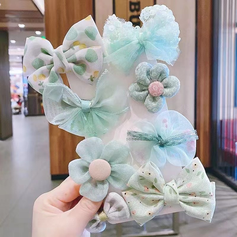 韩版蝴蝶结发夹布艺小花发卡儿童发饰网红可爱鸭嘴夹宝宝头饰包邮|undefined