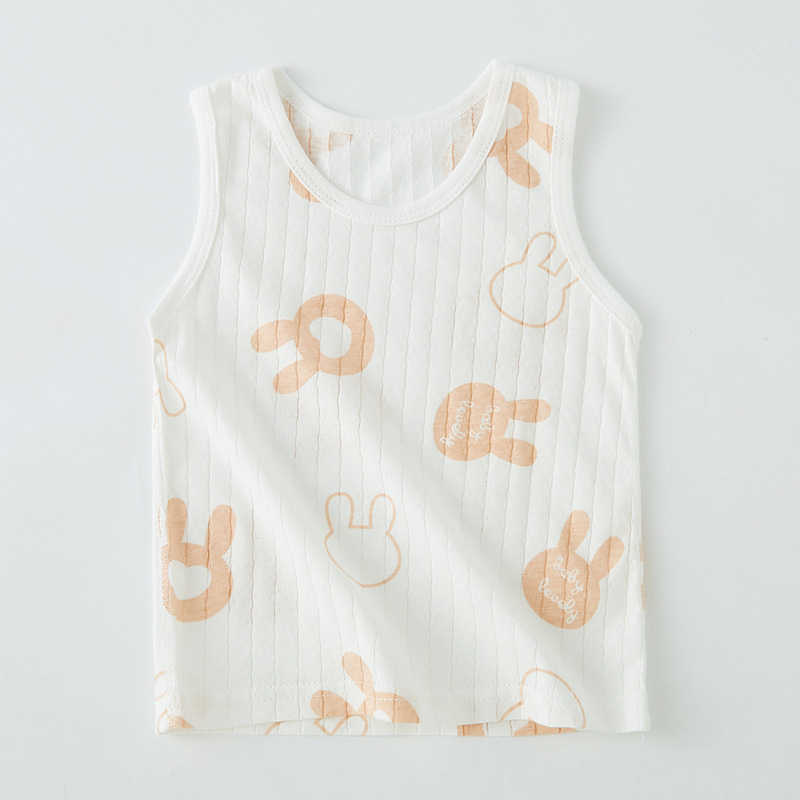 Baby Vest Summer Pure Cotton Thin Men's Small Children's Female Baby Children's Breathable Bottoming Belly Protecting Children's Sleeveless Summer Wear