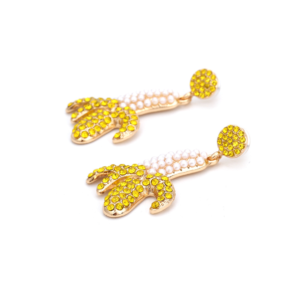 1 Pair Casual Cute Banana Zinc Alloy Rhinestones Drop Earrings display picture 3