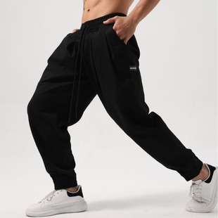 Fitness trousers men's cotton loose plus size fitness trousers