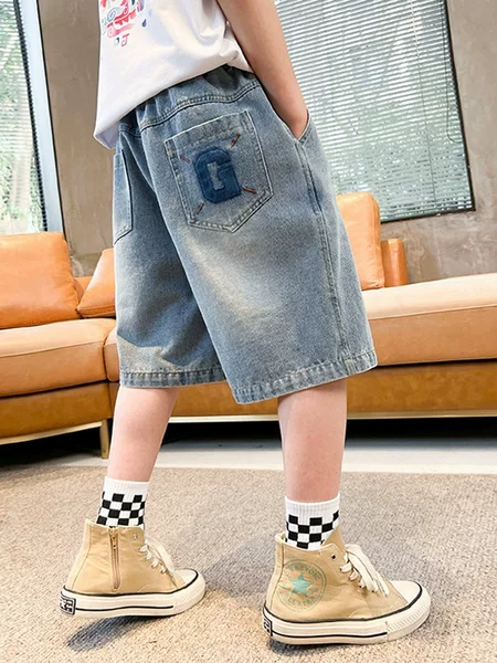 Boys' Wide-Leg Pants 2026 New Children's Summer Thin Denim Versatile Summer Shorts Stylish Children's Clothing Trendy
