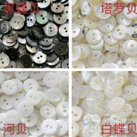 现货塔罗贝壳扣双平两孔马氏贝白蝶贝圆形黑蝶贝壳河贝纽扣马蹄螺