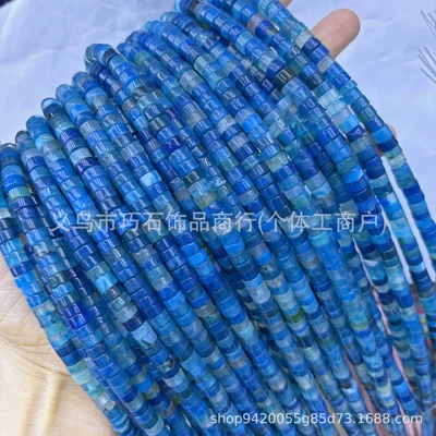 Spot Wheel Spacer Beads DIY, Zərgərlik ara hissələri - blue-agate-36mm