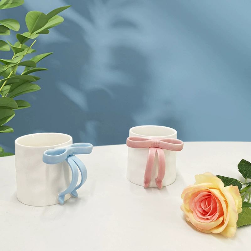 (Cross-border trading), coffee cute three dimensional afternoon tea with bow, 3D